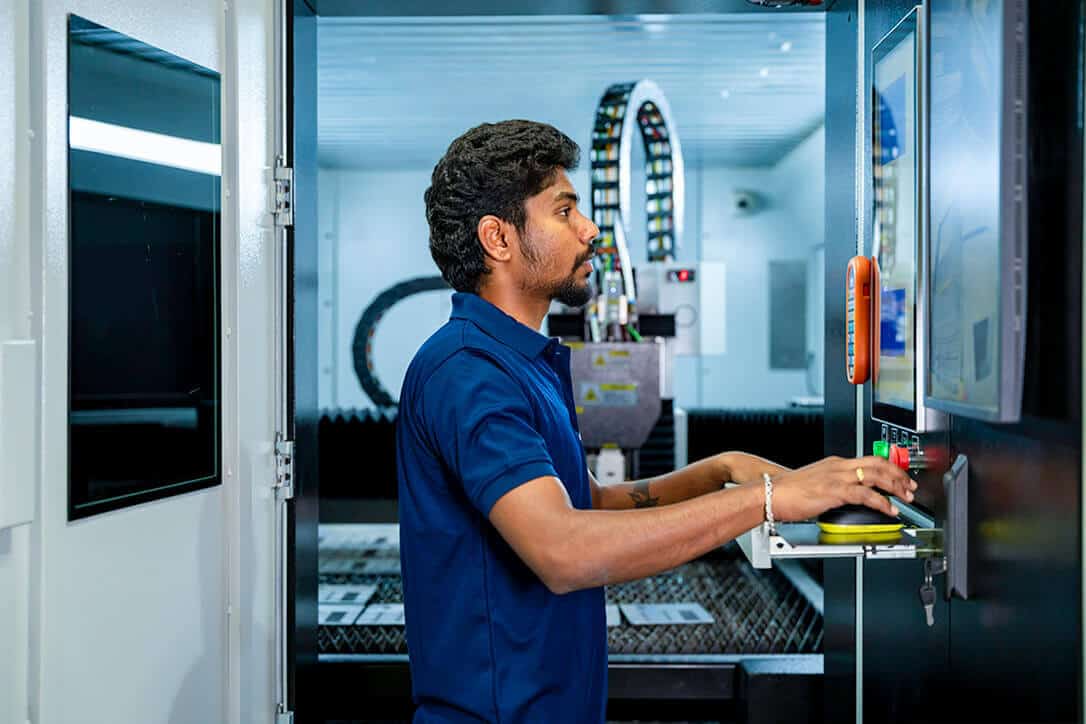 Paramed technicians performing final wiring.