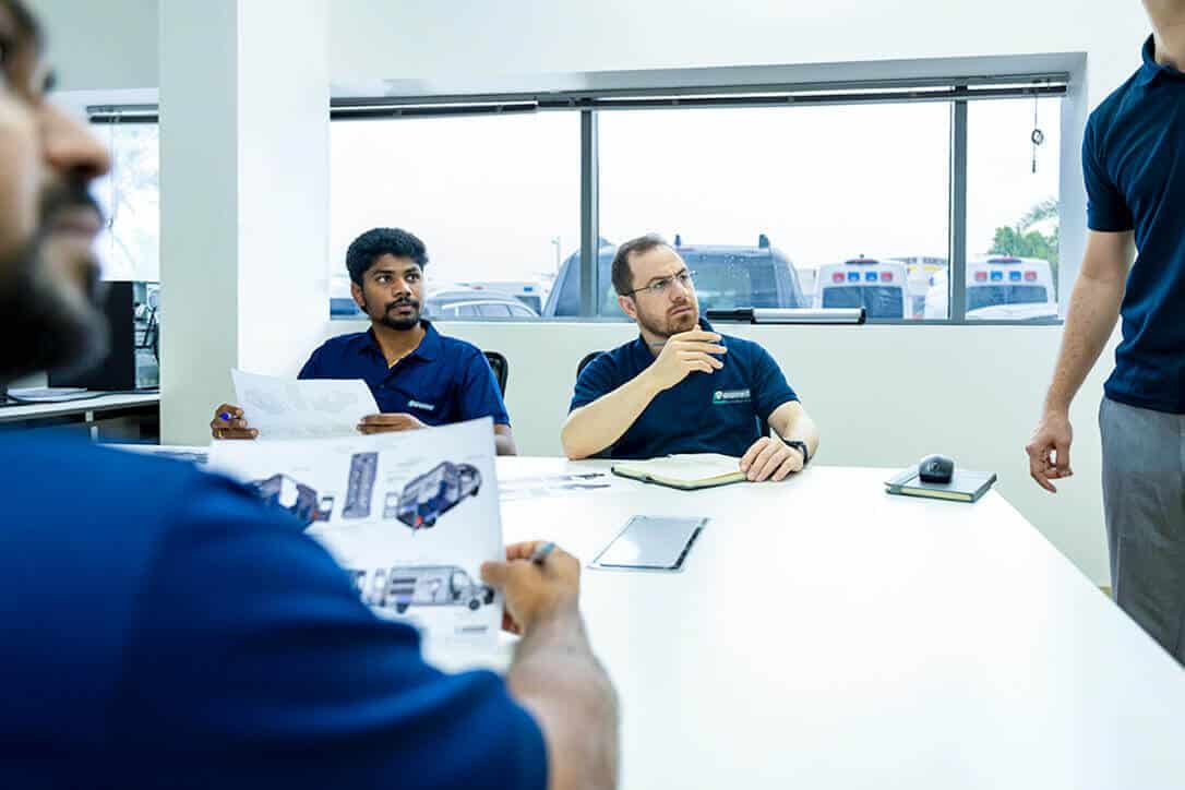 Paramed ambulance manufacturing team