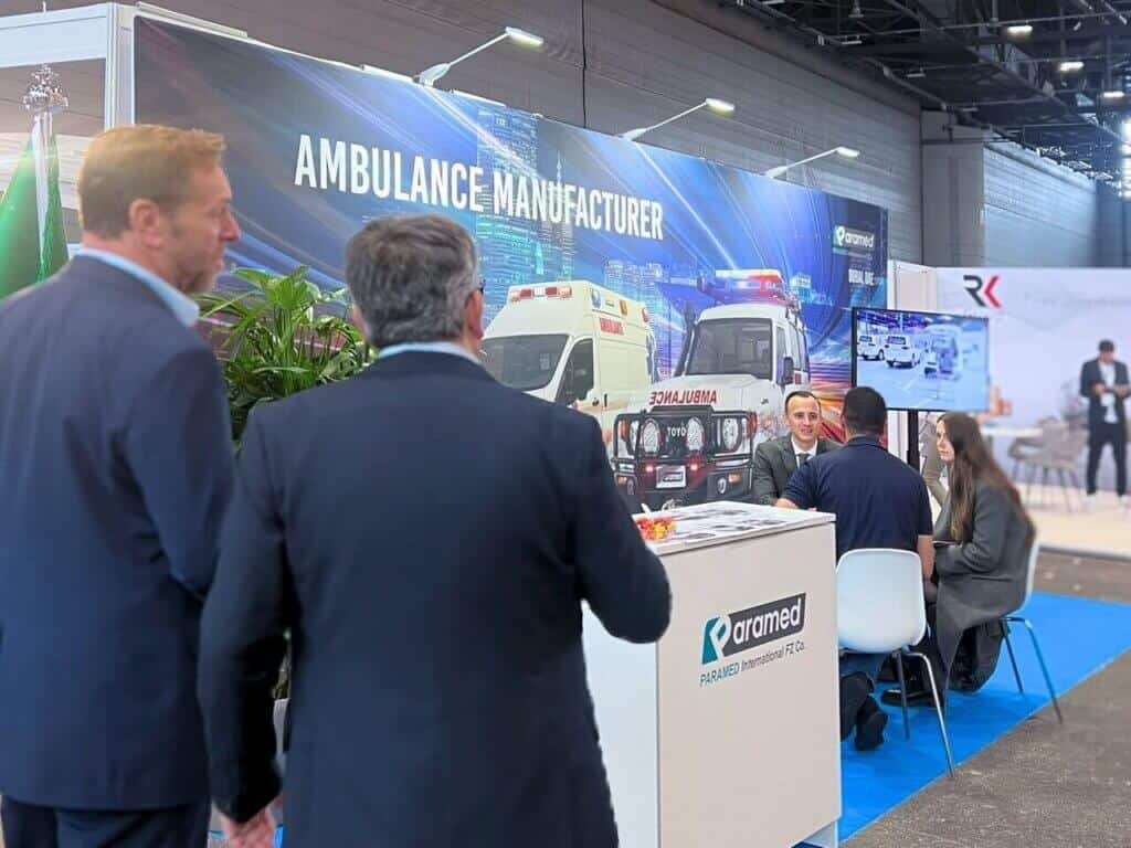 Paramed booth at AidEX 2025 showcasing ambulance manufacturing solutions.