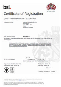 Paramed certification of registration for quality management system in healthcare.